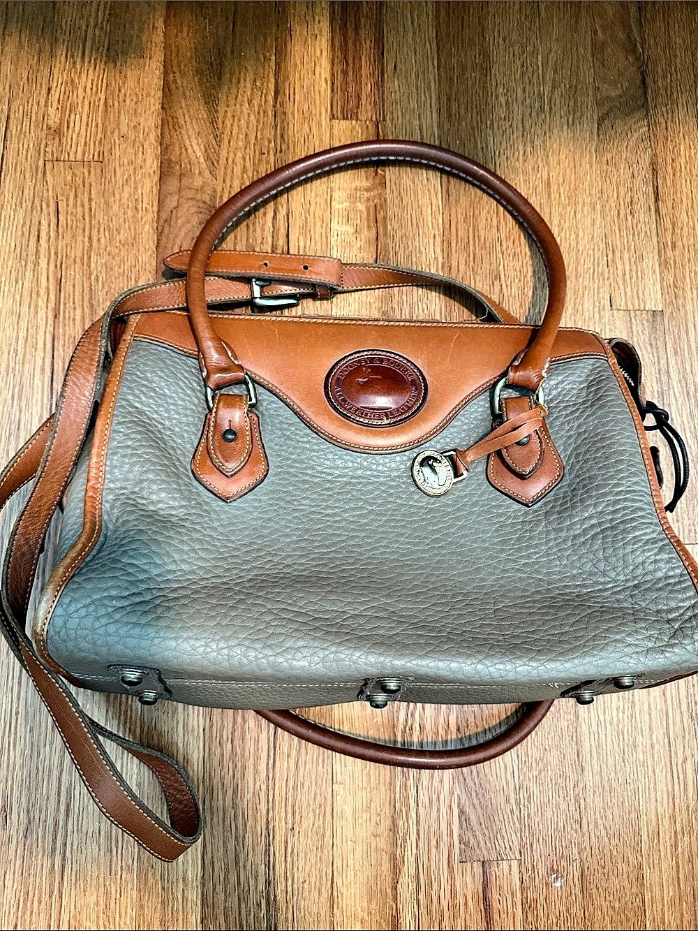 Dooney & Bourke Vintage Green & Brown Satchel